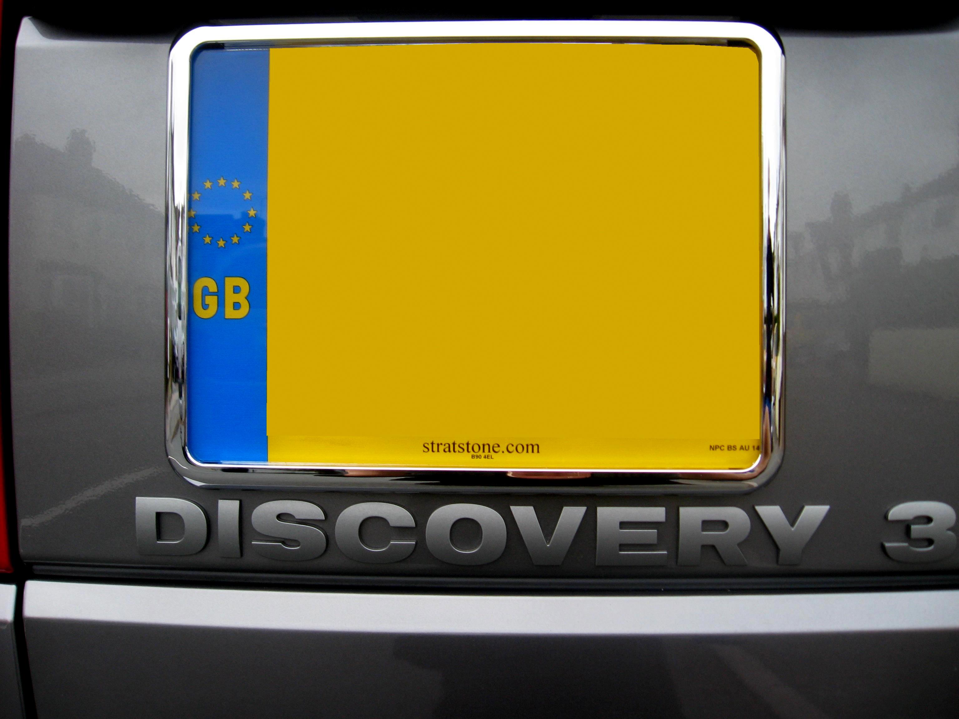 Pair of Chrome number plate surrounds for Land Rover Discovery 1 2 TD5